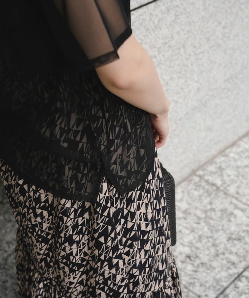 Ezick（エジック）の「【&g’aime】シアーメロートップス（Tシャツ/カットソー・レディース・ブラック/グリーン・FREE）」の22枚目の写真