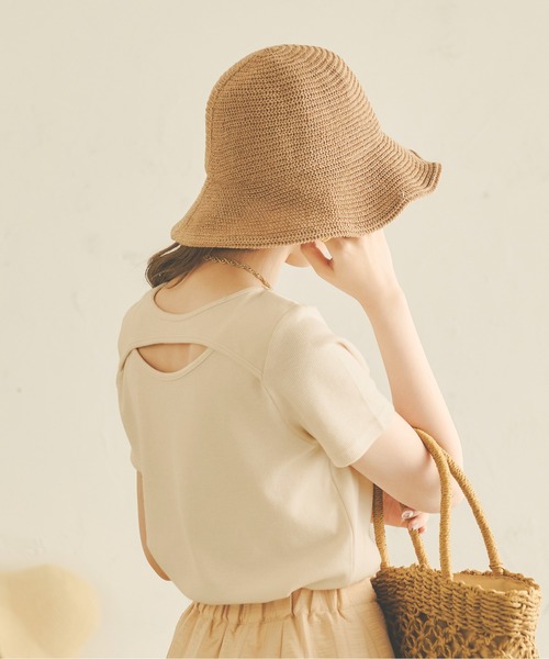 Ambre Neige(アンブルネージュ)の「2WAYカッティングトップス/WEB/EC限定商品(Tシャツ/カットソー・レディース・ブラック/アイボリー/ベビーピンク・FREE)」の13枚目の写真