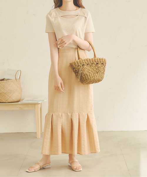 Ambre Neige(アンブルネージュ)の「2WAYカッティングトップス/WEB/EC限定商品(Tシャツ/カットソー・レディース・ブラック/アイボリー/ベビーピンク・FREE)」の7枚目の写真