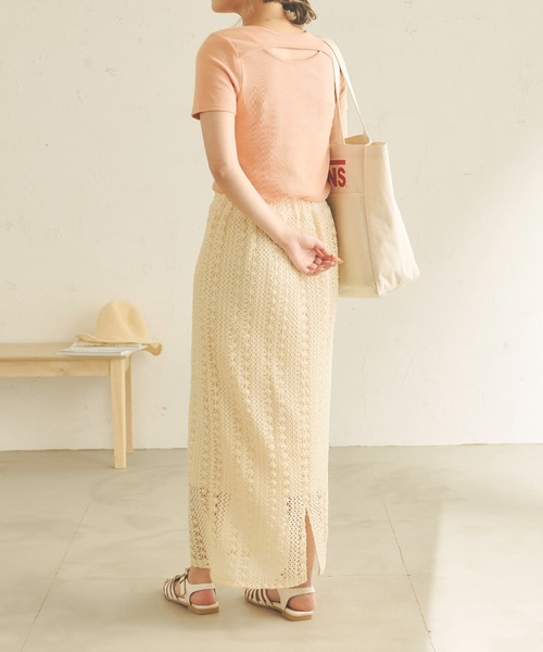 Ambre Neige(アンブルネージュ)の「2WAYカッティングトップス/WEB/EC限定商品(Tシャツ/カットソー・レディース・ブラック/アイボリー/ベビーピンク・FREE)」の18枚目の写真