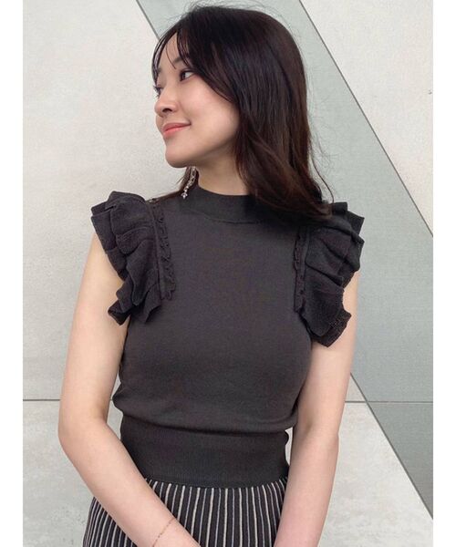 MERCURYDUO(マーキュリーデュオ)の「シアーニットセットアップ(ワンピース・レディース・チャコールグレー/ピンク/ベージュ・FREE)」の7枚目の写真