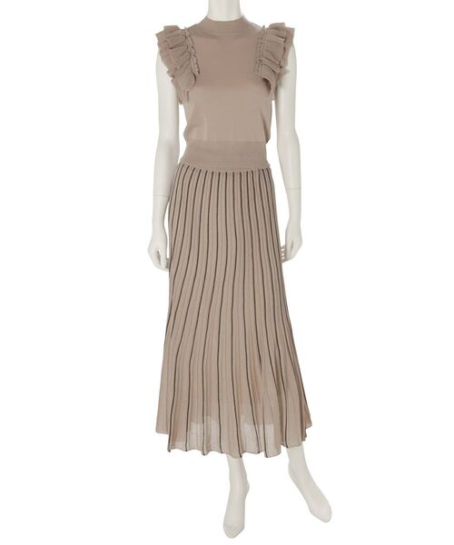 MERCURYDUO(マーキュリーデュオ)の「シアーニットセットアップ(ワンピース・レディース・チャコールグレー/ピンク/ベージュ・FREE)」の20枚目の写真