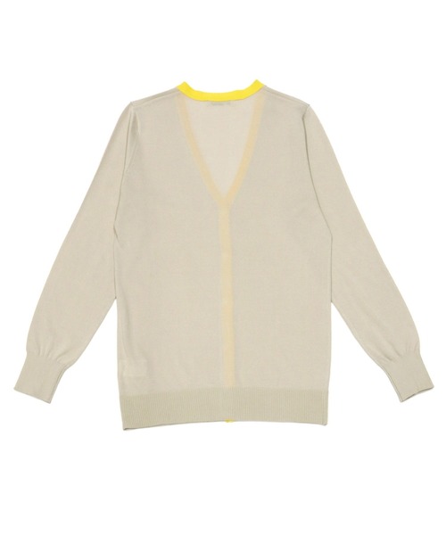 TOKYO SHIRTS(トウキョウシャツ)の「配色Vネック ベーシックニットカーディガン(カーディガン/ボレロ・レディース・サックスブルー/ネイビー/ライトグレー/ライトベージュ/イエロー/オリーブ/サーモンピンク・M/L)」の19枚目の写真