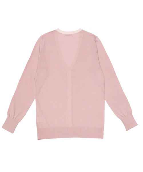 TOKYO SHIRTS(トウキョウシャツ)の「配色Vネック ベーシックニットカーディガン(カーディガン/ボレロ・レディース・サックスブルー/ネイビー/ライトグレー/ライトベージュ/イエロー/オリーブ/サーモンピンク・M/L)」の17枚目の写真