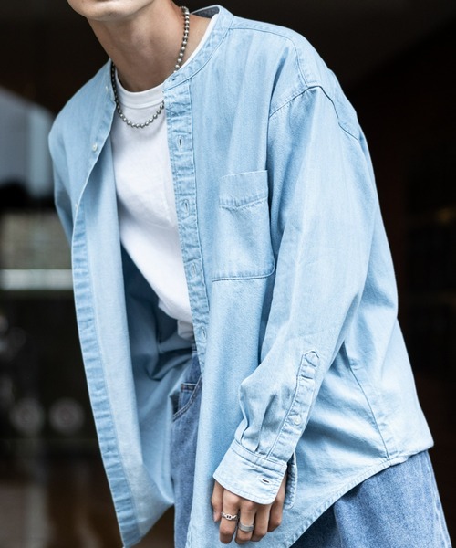 BRICK & SONS（ブリックアンドサンズ）の「リラックス デニムシャツ＜ライトブルー＞（シャツ/ブラウス・メンズ・ライトブルー・LL/M/L）」の5枚目の写真