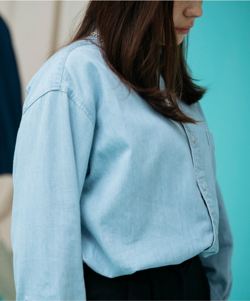 BRICK & SONS（ブリックアンドサンズ）の「リラックス デニムシャツ＜ライトブルー＞（シャツ/ブラウス・メンズ・ライトブルー・LL/M/L）」の4枚目の写真