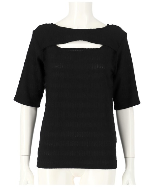 Settimissimo(セッティミッシモ)の「シアーシャーリング2WAYデザイントップスカットソー(Tシャツ/カットソー・レディース・ブラック/ライム/アイボリー・FREE)」の17枚目の写真