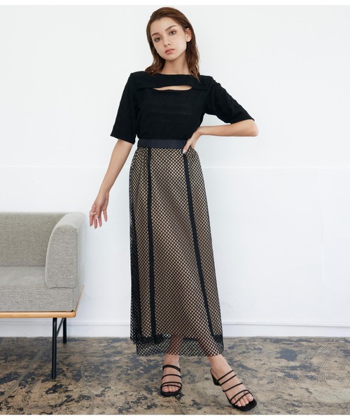 Settimissimo(セッティミッシモ)の「シアーシャーリング2WAYデザイントップスカットソー(Tシャツ/カットソー・レディース・ブラック/ライム/アイボリー・FREE)」の16枚目の写真