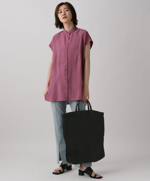 A part by（アパートバイ）の「ハイネックフレンチスリーブブラウス（シャツ/ブラウス・レディース・ブラック/オフホワイト/ピンク/ブルー系その他4・FREE）」の22枚目の写真