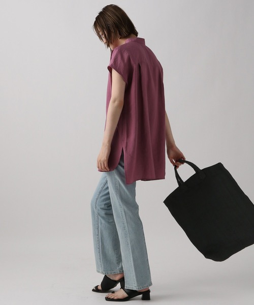 A part by（アパートバイ）の「ハイネックフレンチスリーブブラウス（シャツ/ブラウス・レディース・ブラック/オフホワイト/ピンク/ブルー系その他4・FREE）」の13枚目の写真