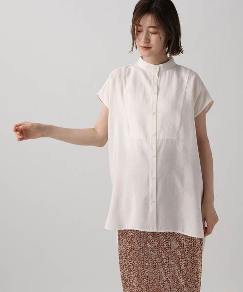 A part by（アパートバイ）の「ハイネックフレンチスリーブブラウス（シャツ/ブラウス・レディース・ブラック/オフホワイト/ピンク/ブルー系その他4・FREE）」の19枚目の写真