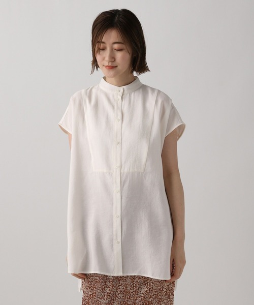 A part by（アパートバイ）の「ハイネックフレンチスリーブブラウス（シャツ/ブラウス・レディース・ブラック/オフホワイト/ピンク/ブルー系その他4・FREE）」の14枚目の写真