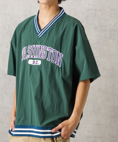 Mac-House(マックハウス)の「Vネックラインリブ布帛プルオーバー(Tシャツ/カットソー・メンズ・ブラック/ネイビー/イエロー/グリーン・M/L)」の8枚目の写真