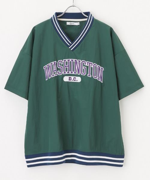 Mac-House(マックハウス)の「Vネックラインリブ布帛プルオーバー(Tシャツ/カットソー・メンズ・ブラック/ネイビー/イエロー/グリーン・M/L)」の9枚目の写真