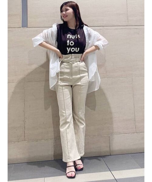 MERCURYDUO（マーキュリーデュオ）の「ベルト付セミフレアパンツ（その他パンツ・レディース・ベージュ・SMALL/MEDIUM）」の9枚目の写真