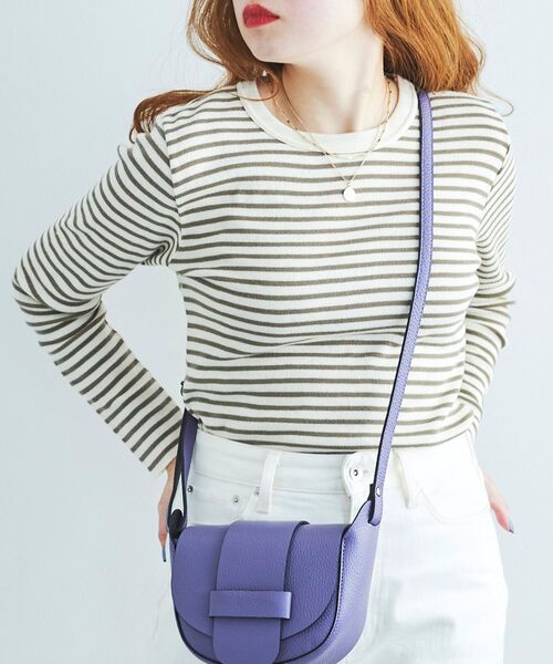 le.coeur blanc（ルクールブラン）の「Adriana Kay ボーダーカットソー（Tシャツ/カットソー・レディース・ピンク系その他2/グリーン系その他2/ホワイト系その他・38）」の5枚目の写真