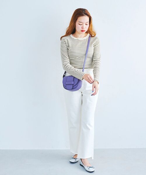 le.coeur blanc（ルクールブラン）の「Adriana Kay ボーダーカットソー（Tシャツ/カットソー・レディース・ピンク系その他2/グリーン系その他2/ホワイト系その他・38）」の7枚目の写真