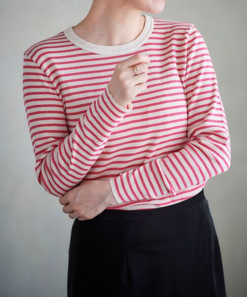 le.coeur blanc（ルクールブラン）の「Adriana Kay ボーダーカットソー（Tシャツ/カットソー・レディース・ピンク系その他2/グリーン系その他2/ホワイト系その他・38）」の12枚目の写真