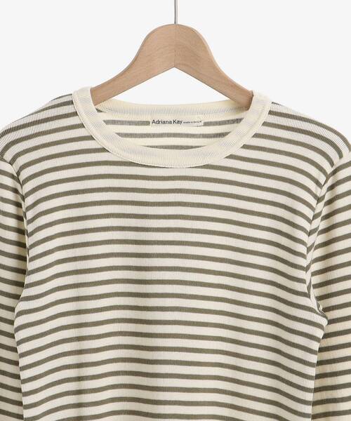 le.coeur blanc（ルクールブラン）の「Adriana Kay ボーダーカットソー（Tシャツ/カットソー・レディース・ピンク系その他2/グリーン系その他2/ホワイト系その他・38）」の15枚目の写真