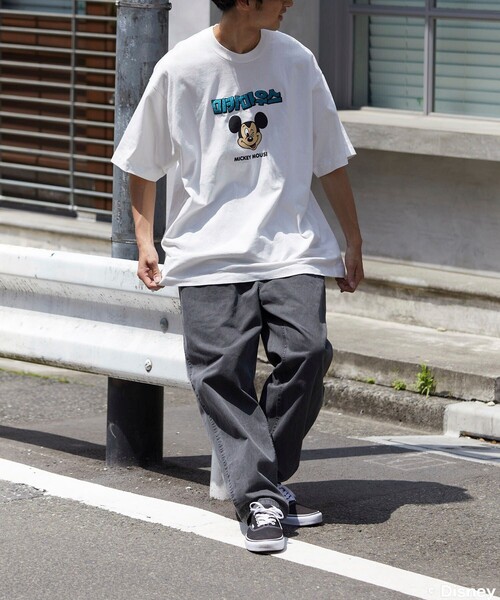 FREAK'S STORE（フリークスストア）の「FREAK'S STORE/フリークスストア DISNY ハングル刺繍 ミッキーTEE/半袖Tシャツ（Tシャツ/カットソー・メンズ・ホワイト/ライトグレー/ブラック/オリーブ/ブルー・SMALL/MEDIUM/LARGE）」の10枚目の写真