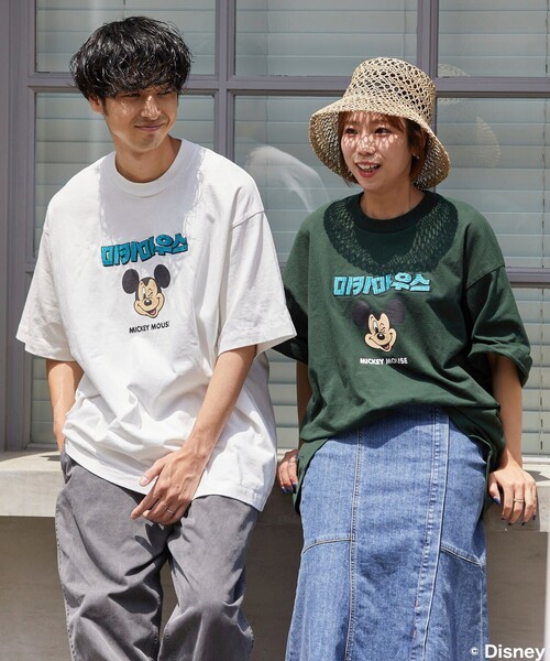 FREAK'S STORE（フリークスストア）の「FREAK'S STORE/フリークスストア DISNY ハングル刺繍 ミッキーTEE/半袖Tシャツ（Tシャツ/カットソー・メンズ・ホワイト/ライトグレー/ブラック/オリーブ/ブルー・SMALL/MEDIUM/LARGE）」の18枚目の写真