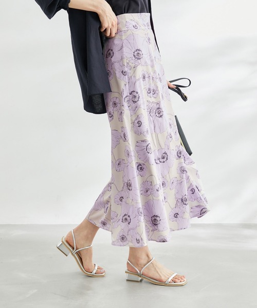 ROPE 花柄 リバーシブル フレアスカート to507-03954-01b.jpg