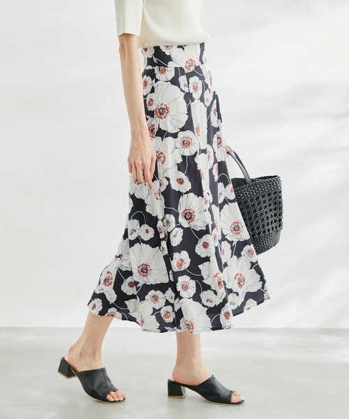 ROPE 花柄 リバーシブル フレアスカート ROPE 花柄 リバーシブル