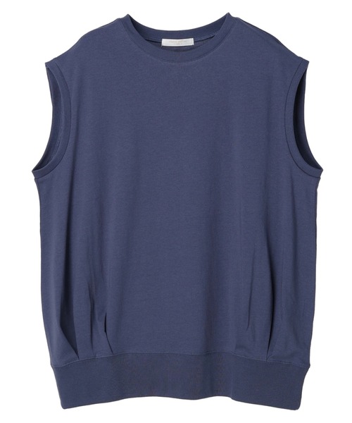 Green　Parks（グリーンパークス）の「ノースリーブタックチュニック（Tシャツ/カットソー・レディース・ブラック/オフホワイト/ブルー・FREE）」の3枚目の写真