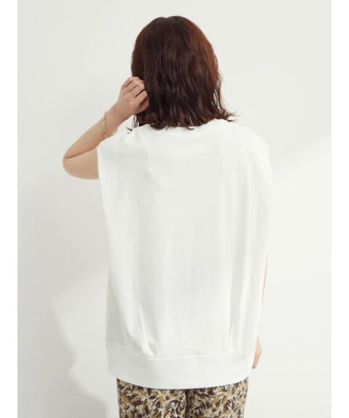 Green　Parks（グリーンパークス）の「ノースリーブタックチュニック（Tシャツ/カットソー・レディース・ブラック/オフホワイト/ブルー・FREE）」の11枚目の写真