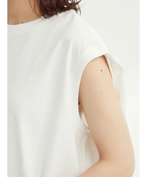 Green　Parks（グリーンパークス）の「ノースリーブタックチュニック（Tシャツ/カットソー・レディース・ブラック/オフホワイト/ブルー・FREE）」の13枚目の写真