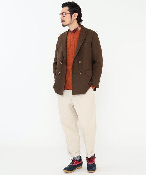 BEAMS PLUS（ビームスプラス）の「BEAMS PLUS / コンフォート ダブルクロス 4ボタン ダブルブレステッド ジャケット（テーラードジャケット・メンズ・セージグリーン/ブラウン・L/XL/S/M）」の3枚目の写真