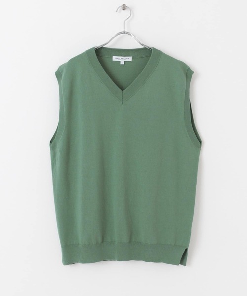 URBAN RESEARCH(アーバンリサーチ)の「ハイゲージVネックベスト(ベスト・メンズ・グリーン/ブラック/オフホワイト・MEDIUM/LARGE)」の4枚目の写真