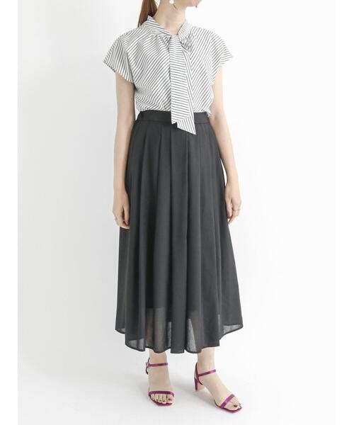 Te chichi（テチチ）の「幾何学/ストライプボウタイブラウス（シャツ/ブラウス・レディース・ブラック/ネイビー/オフホワイト/ボルドー・ﾌﾘ-）」の13枚目の写真