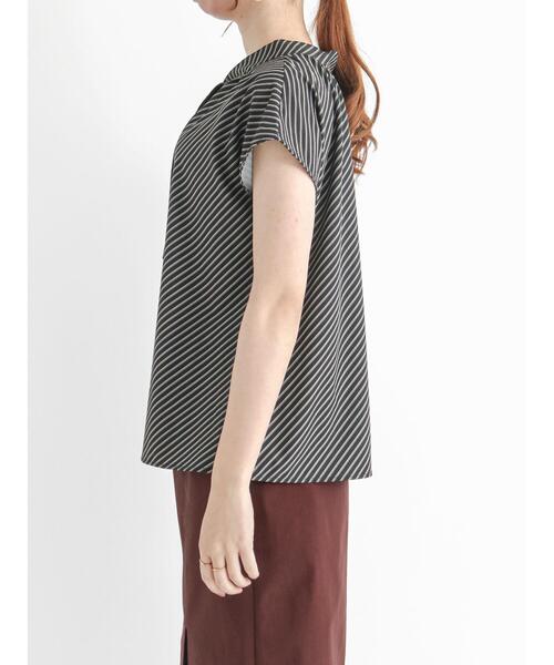 Te chichi（テチチ）の「幾何学/ストライプボウタイブラウス（シャツ/ブラウス・レディース・ブラック/ネイビー/オフホワイト/ボルドー・ﾌﾘ-）」の8枚目の写真