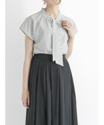 Te chichi | 幾何学／ストライプボウタイブラウス(シャツ/ブラウス)