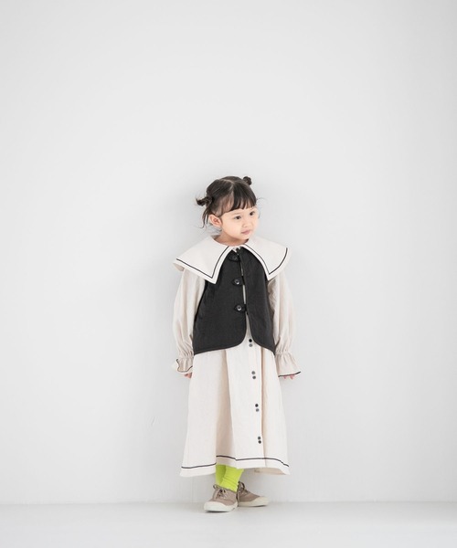 LOWRYS FARM(ローリーズファーム)の「リバーシブルベスト 156604(ベスト・キッズ・ブラック/カーキ・110cm/120cm/130cm/140cm/150cm)」の7枚目の写真