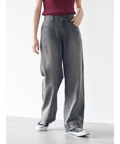 earth music&ecology（アースミュージックアンドエコロジー）の「ローライズバギーデニムパンツ（デニムパンツ・レディース・ブラック/インディゴブルー・M/L/S）」の21枚目の写真