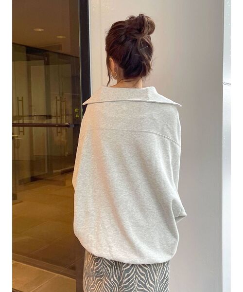 Ungrid（アングリッド）の「【WEB限定】ジップルーズスウェット（スウェット・レディース・ライトグレー/ブラック/ブラウン/ピンク/グリーン・FREE）」の7枚目の写真