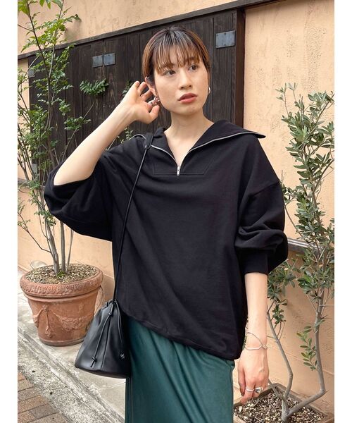 Ungrid（アングリッド）の「【WEB限定】ジップルーズスウェット（スウェット・レディース・ライトグレー/ブラック/ブラウン/ピンク/グリーン・FREE）」の15枚目の写真