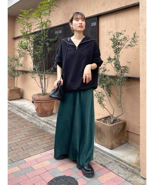 Ungrid（アングリッド）の「【WEB限定】ジップルーズスウェット（スウェット・レディース・ライトグレー/ブラック/ブラウン/ピンク/グリーン・FREE）」の17枚目の写真