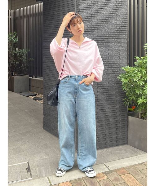 Ungrid（アングリッド）の「【WEB限定】ジップルーズスウェット（スウェット・レディース・ライトグレー/ブラック/ブラウン/ピンク/グリーン・FREE）」の20枚目の写真