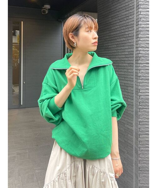 Ungrid（アングリッド）の「【WEB限定】ジップルーズスウェット（スウェット・レディース・ライトグレー/ブラック/ブラウン/ピンク/グリーン・FREE）」の21枚目の写真