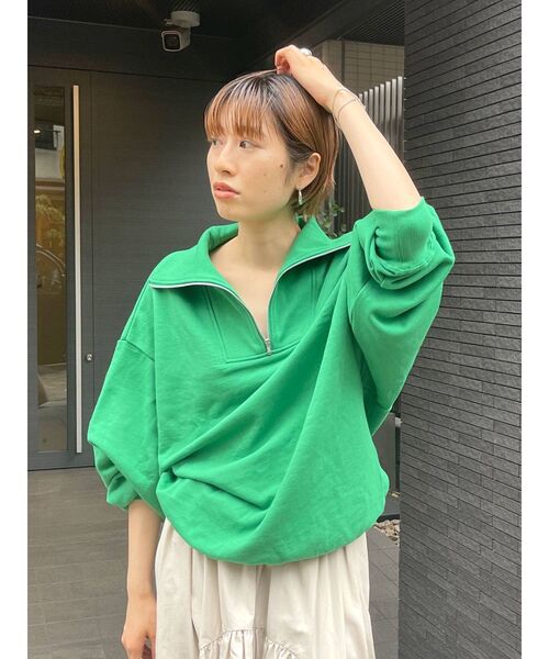 Ungrid（アングリッド）の「【WEB限定】ジップルーズスウェット（スウェット・レディース・ライトグレー/ブラック/ブラウン/ピンク/グリーン・FREE）」の22枚目の写真