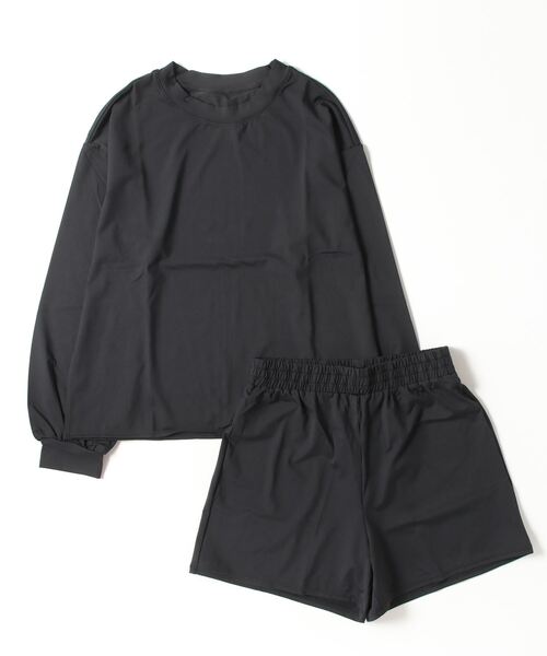 BiYOOON wear(ビヨーンウェア)の「ラッシュガード / ショートパンツセット(その他トップス・レディース・ホワイト×グレー/ホワイト×グリーン/ホワイト×ブラウン/ベージュ×ブラック/ブラック×ブラック/ブラック系その他/ホワイト×ブラック/ホワイト系/ホワイト系1/ブラック系その他2・FREE)」の9枚目の写真