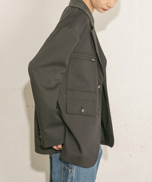 KBF(ケイビーエフ)の「ワークディティールブレザー(テーラードジャケット・レディース・チャコールグレー/ベージュ系その他・ONE)」の20枚目の写真