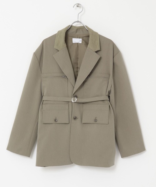 KBF(ケイビーエフ)の「ワークディティールブレザー(テーラードジャケット・レディース・チャコールグレー/ベージュ系その他・ONE)」の9枚目の写真