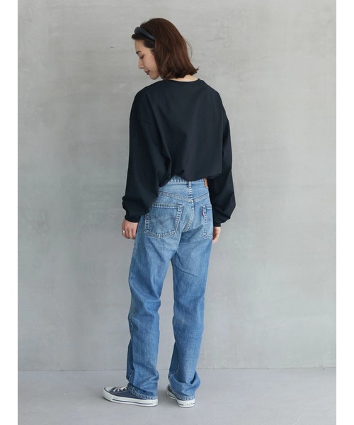 Green　Parks（グリーンパークス）の「【UNISEX】■STRANGER THINGS Fire Logo（Tシャツ/カットソー・レディース・ブラック・FREE）」の6枚目の写真