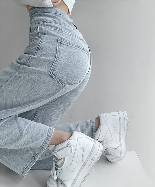 gossip！ロサンゼルス（ゴシップロサンゼルス）の「ハイウエスト レトロデニムパンツ（デニムパンツ・レディース・ライトブルー・S/M/L）」の11枚目の写真