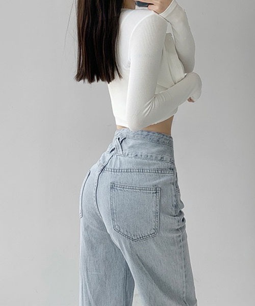 gossip！ロサンゼルス（ゴシップロサンゼルス）の「ハイウエスト レトロデニムパンツ（デニムパンツ・レディース・ライトブルー・S/M/L）」の10枚目の写真