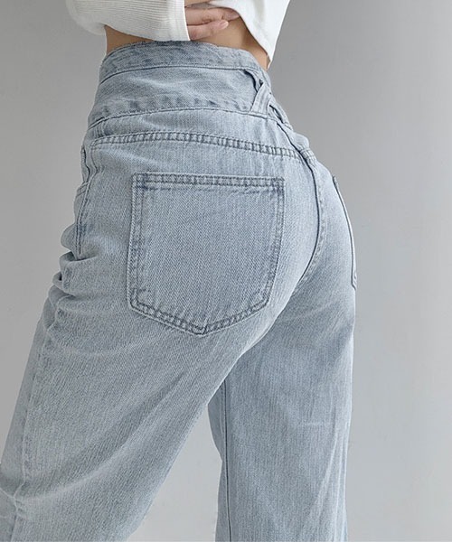 gossip！ロサンゼルス（ゴシップロサンゼルス）の「ハイウエスト レトロデニムパンツ（デニムパンツ・レディース・ライトブルー・S/M/L）」の6枚目の写真